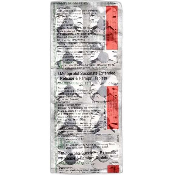 ramistar m xl 25mg tablet 10's